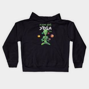 Peaceful Yoga Alien Kids Hoodie